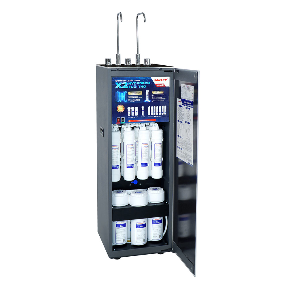 Máy lọc nước Sanaky Nóng Lạnh Khoáng Hydrogen điện phân 12 lõi SNK–TV3I018