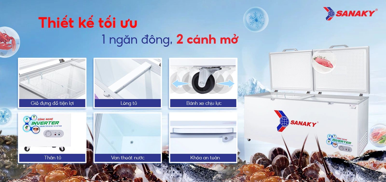 Thiết kế tối ưu 1 ngăn đông 2 cánh mở Thiết kế tối ưu 1 ngăn đông 2 cánh mở