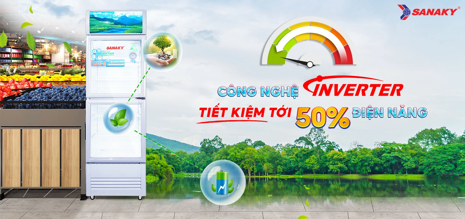 Công nghệ Inverter tiết kiệm tới 50% điện năng Công nghệ Inverter tiết kiệm tới 50% điện năng