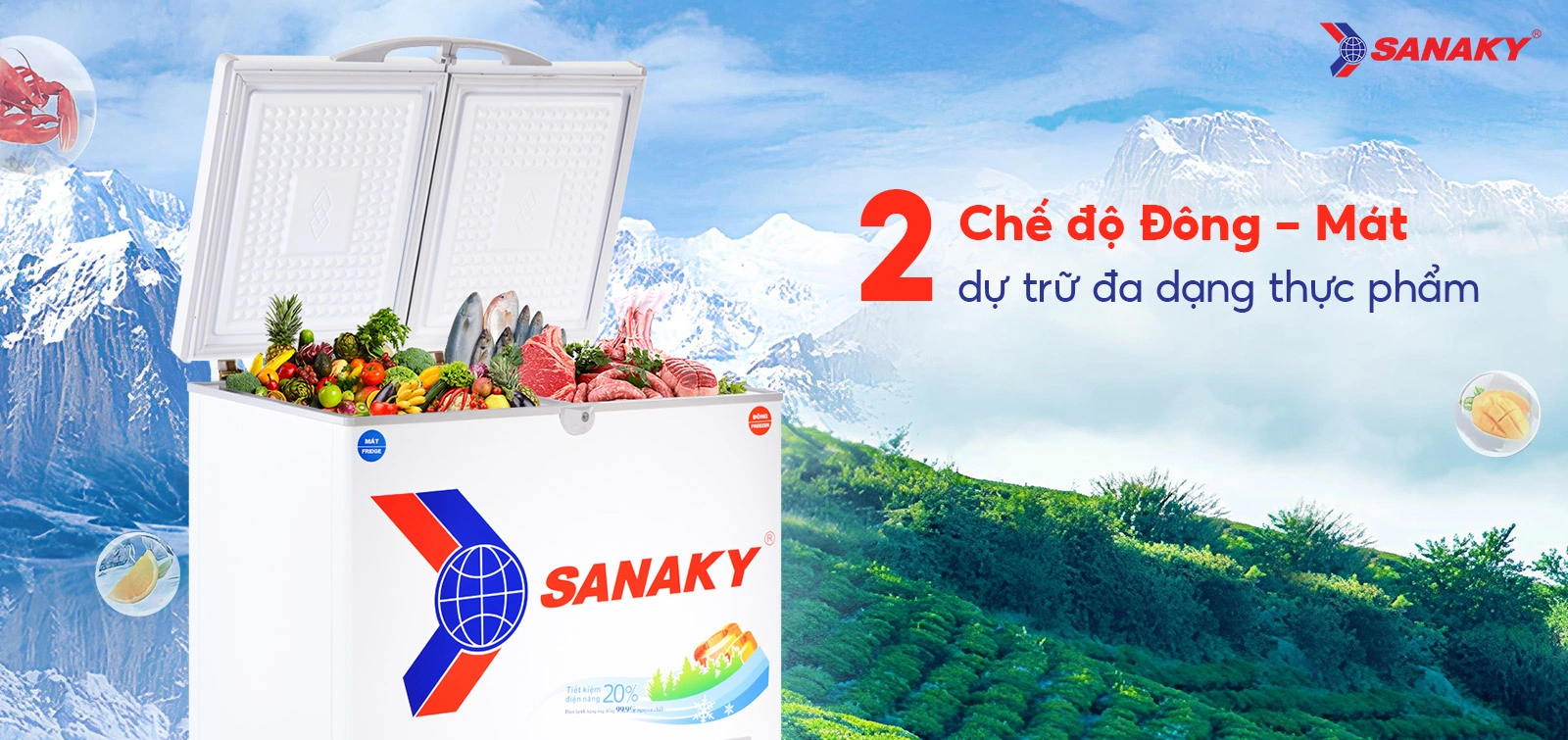 2 chế độ Đông - Mát dự trữ đa dạng thực phẩm