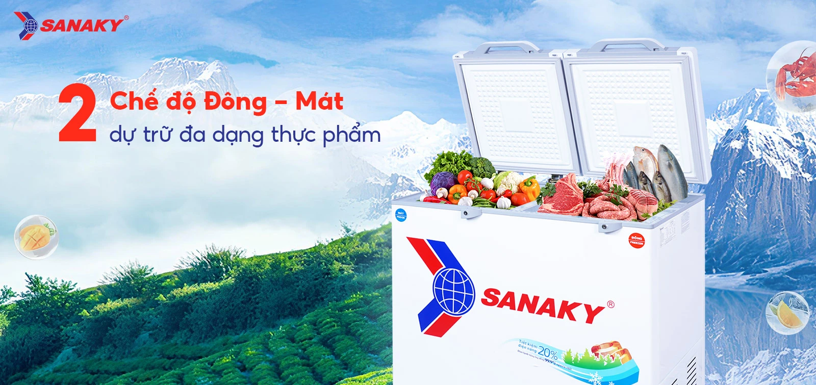 2 chế độ Đông – Mát dự trữ đa dạng thực phẩm