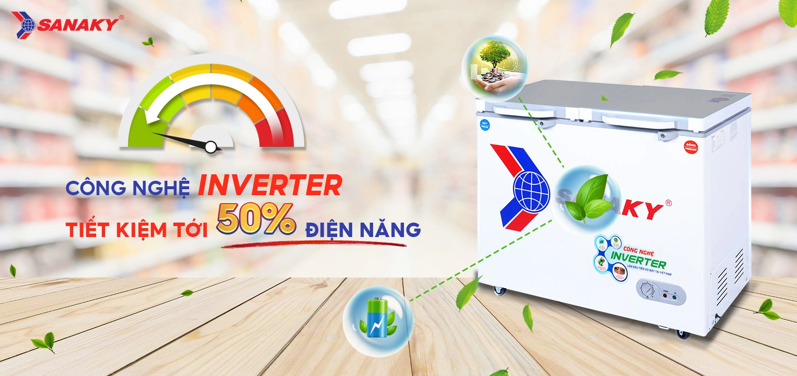 Công nghệ Inverter tiết kiệm tới 50% điện điện năng Công nghệ Inverter tiết kiệm tới 50% điện điện năng