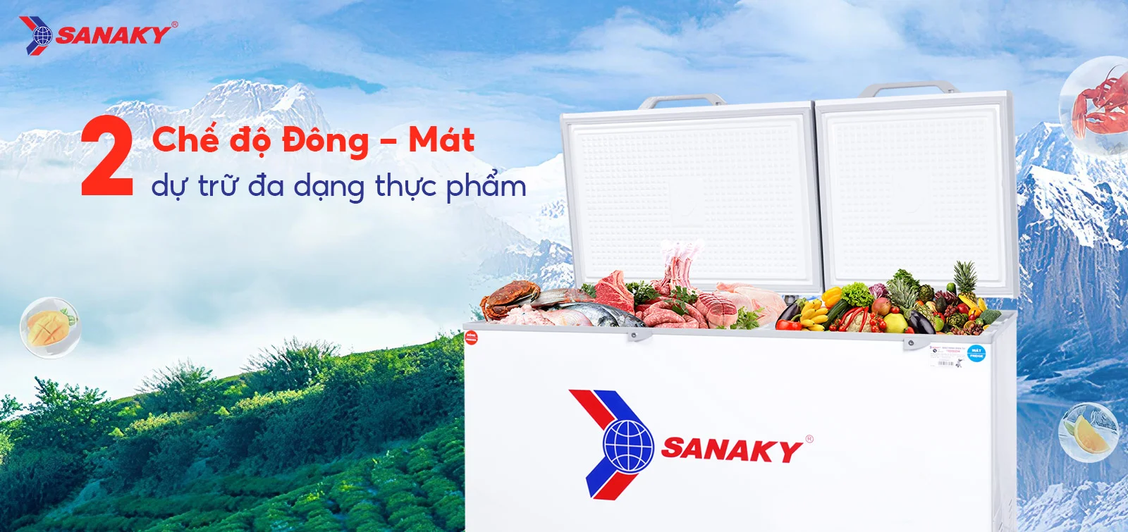 2 chế độ Đông - Mát dự trữ đa dạng thực phẩm