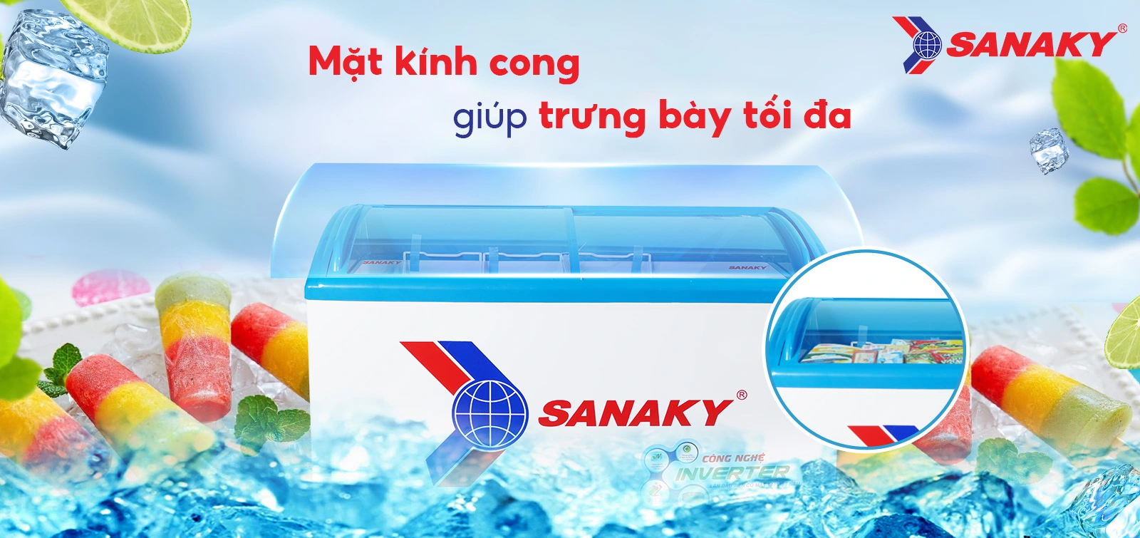Mặt kính cong giúp trưng bày tối ưu Mặt kính cong giúp trưng bày tối ưu