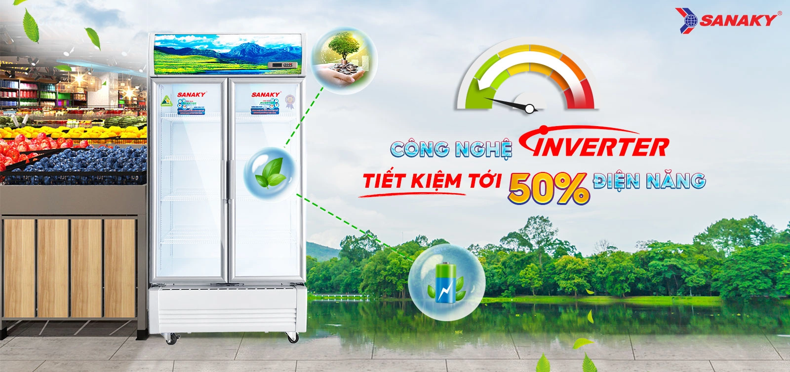 Công nghệ Inverter tiết kiệm tới 50% điện năng Công nghệ Inverter tiết kiệm tới 50% điện năng