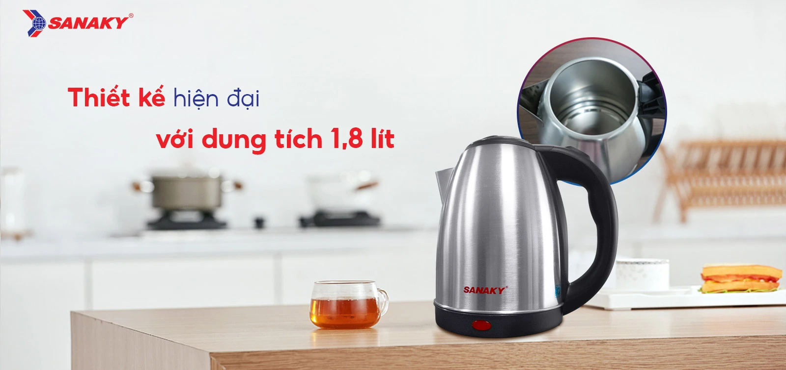 Thiết kế hiện đại với dung tích 1,8L