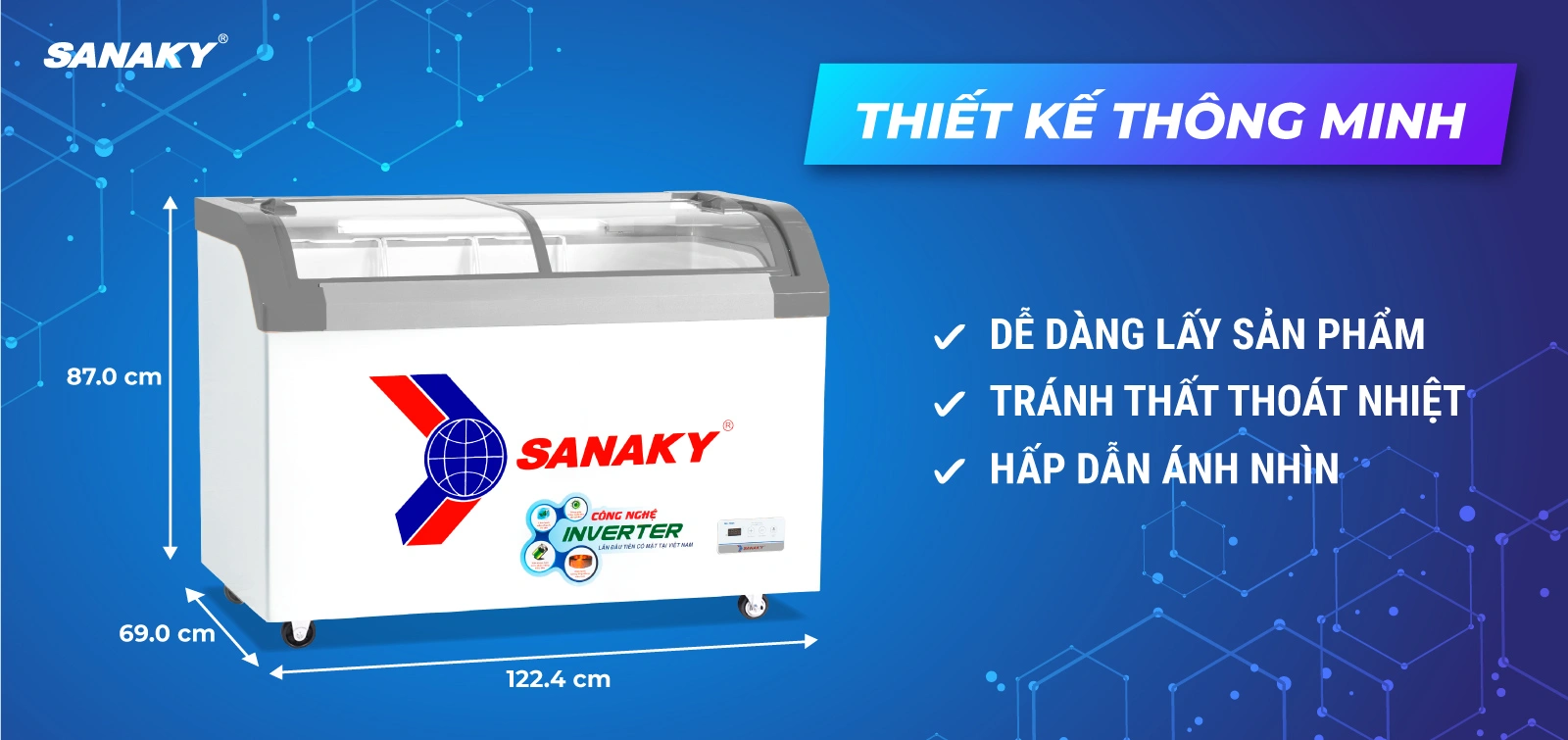 Mặt kính cong giúp trưng bày tối ưu Mặt kính cong giúp trưng bày tối ưu