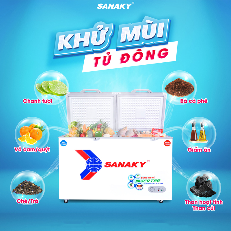 Cách khử mùi hôi tủ đông Sanaky nhanh chóng và dễ dàng