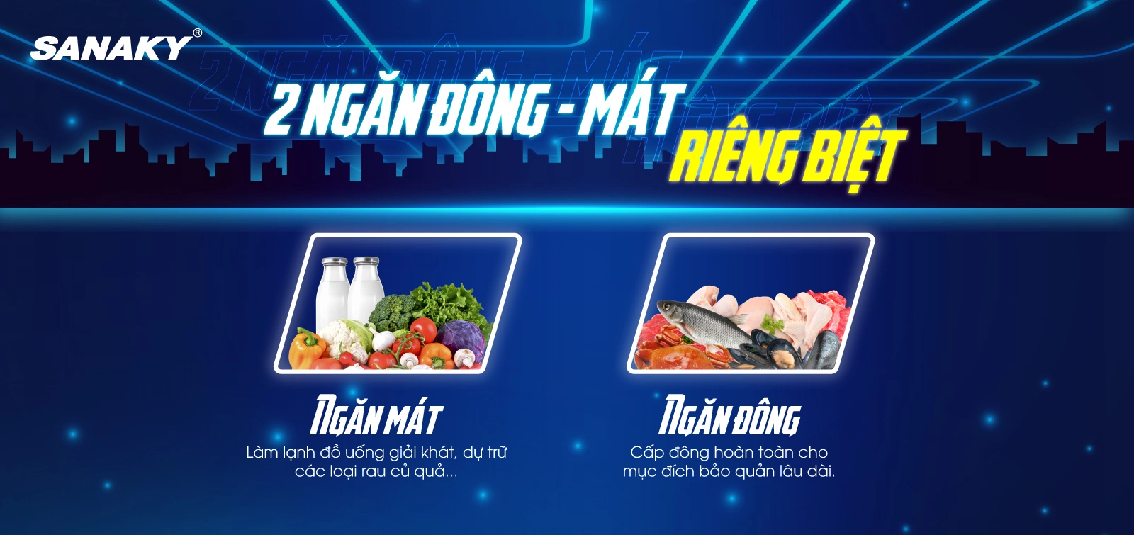 Tủ đông Sanaky VH-6699W2K 1 ngăn đông/1 ngăn mát riêng biệt Tủ đông Sanaky VH-6699W2K 1 ngăn đông/1 ngăn mát riêng biệt