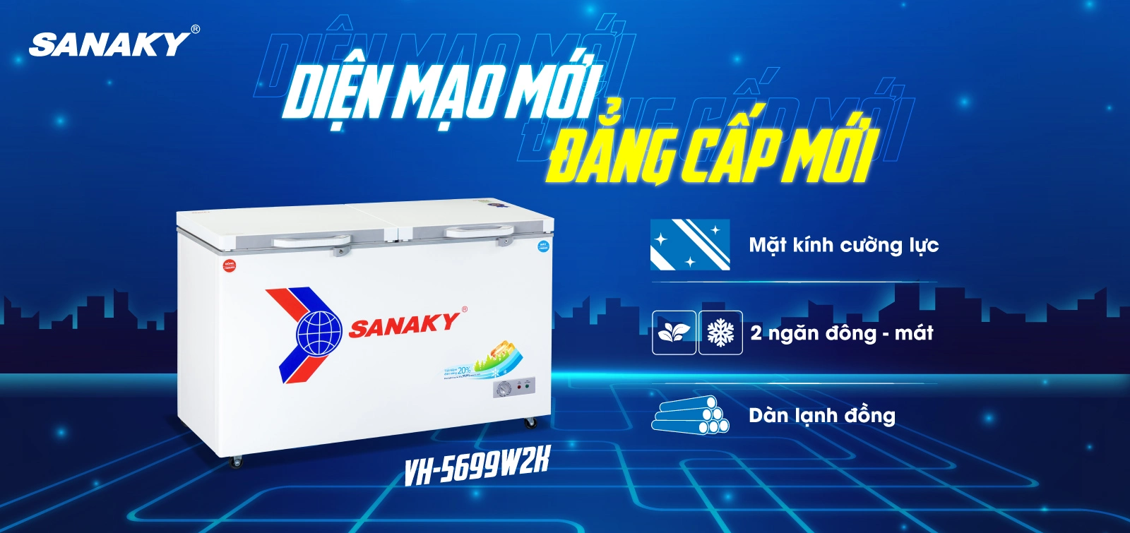 Tủ đông Sanaky VH-5699W2K Tủ đông Sanaky VH-5699W2K