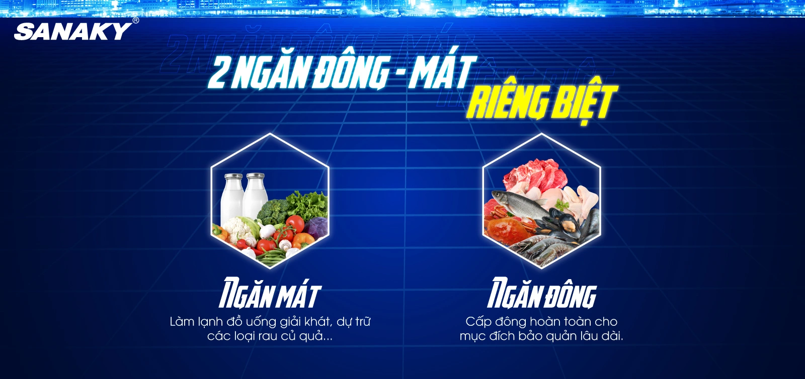 Tủ đông Sanaky VH-6699W4K 2 ngăn đông - mát riêng biệt Tủ đông Sanaky VH-6699W4K 2 ngăn đông - mát riêng biệt