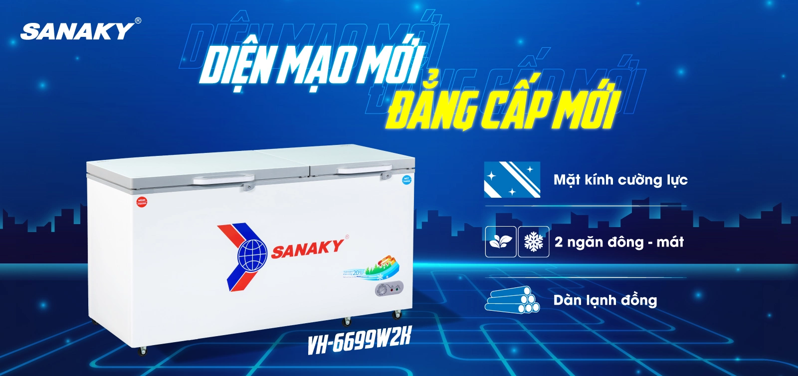Tủ đông Sanaky VH-6699W2K Tủ đông Sanaky VH-6699W2K
