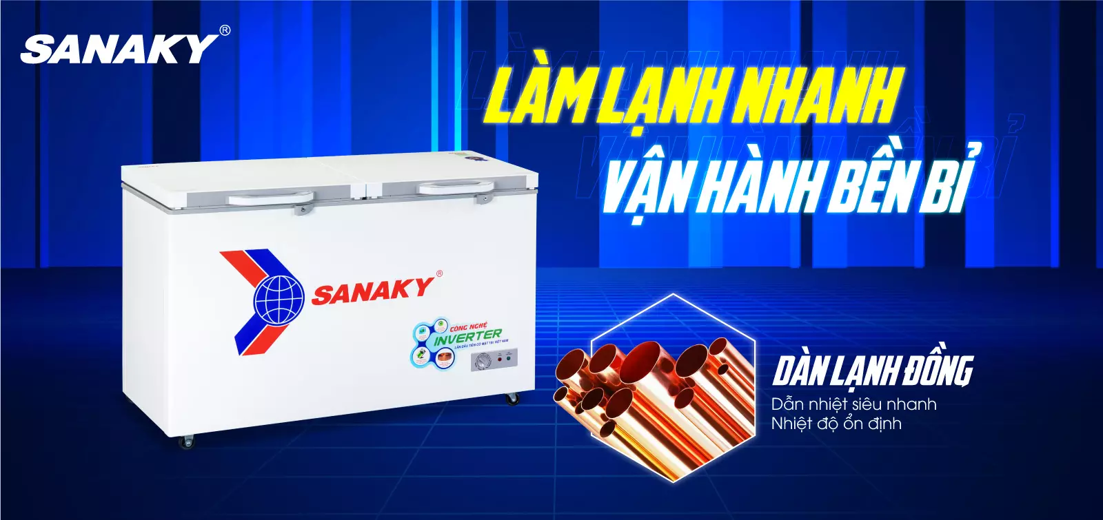 Dàn lạnh bằng đồng kết hợp công nghệ làm lạnh 360 độ Dàn lạnh bằng đồng kết hợp công nghệ làm lạnh 360 độ