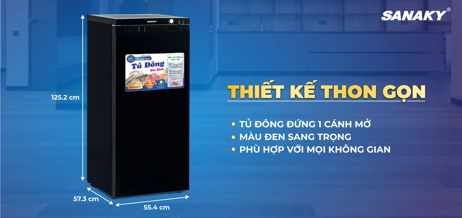 Tủ đông đứng Sanaky VH-180VD3