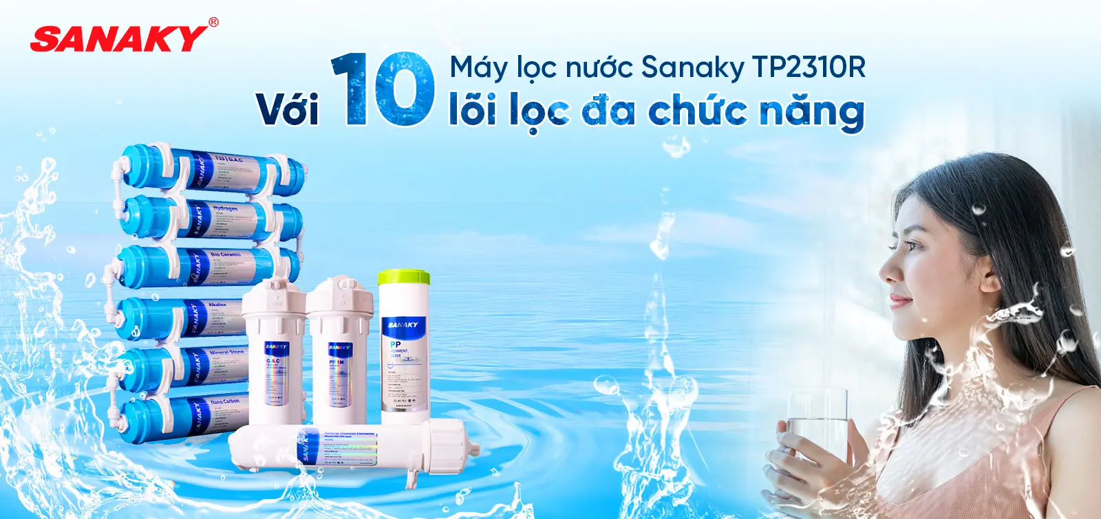 Máy lọc nước Sanaky TP2310Y với 10 lõi lọc đa chức năng Máy lọc nước Sanaky TP2310Y với 10 lõi lọc đa chức năng