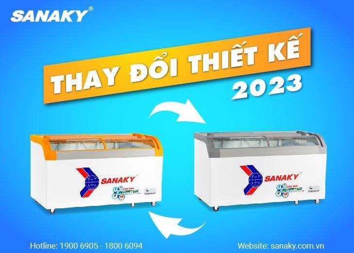 Thông báo thay đổi thiết kế mới đối với sản phẩm tủ đông kính cong