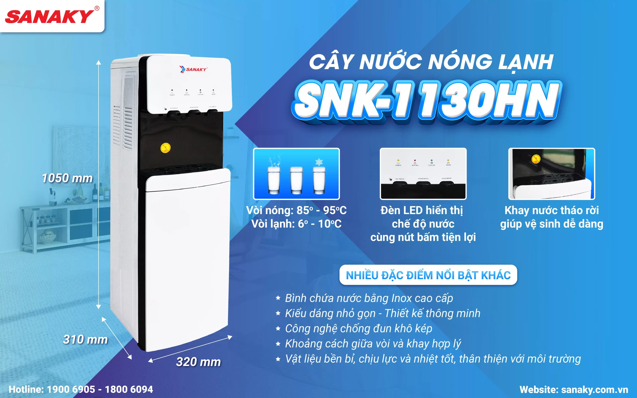 Cây nước nóng lạnh Sanaky SNK-1130HN Cây nước nóng lạnh Sanaky SNK-1130HN