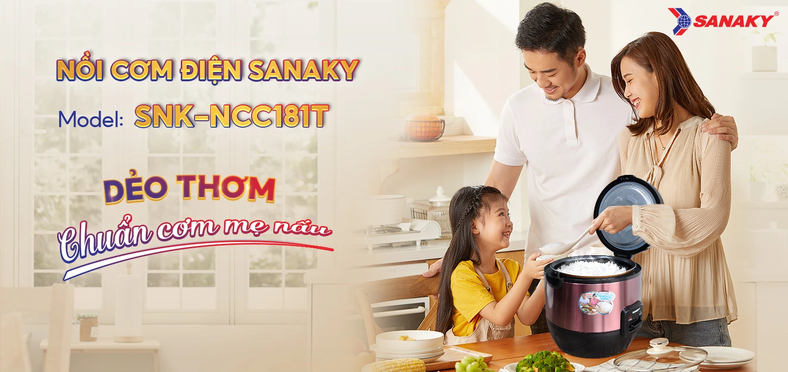 Nồi cơm điện Sanaky SNK-NCC181T Nồi cơm điện Sanaky SNK-NCC181T