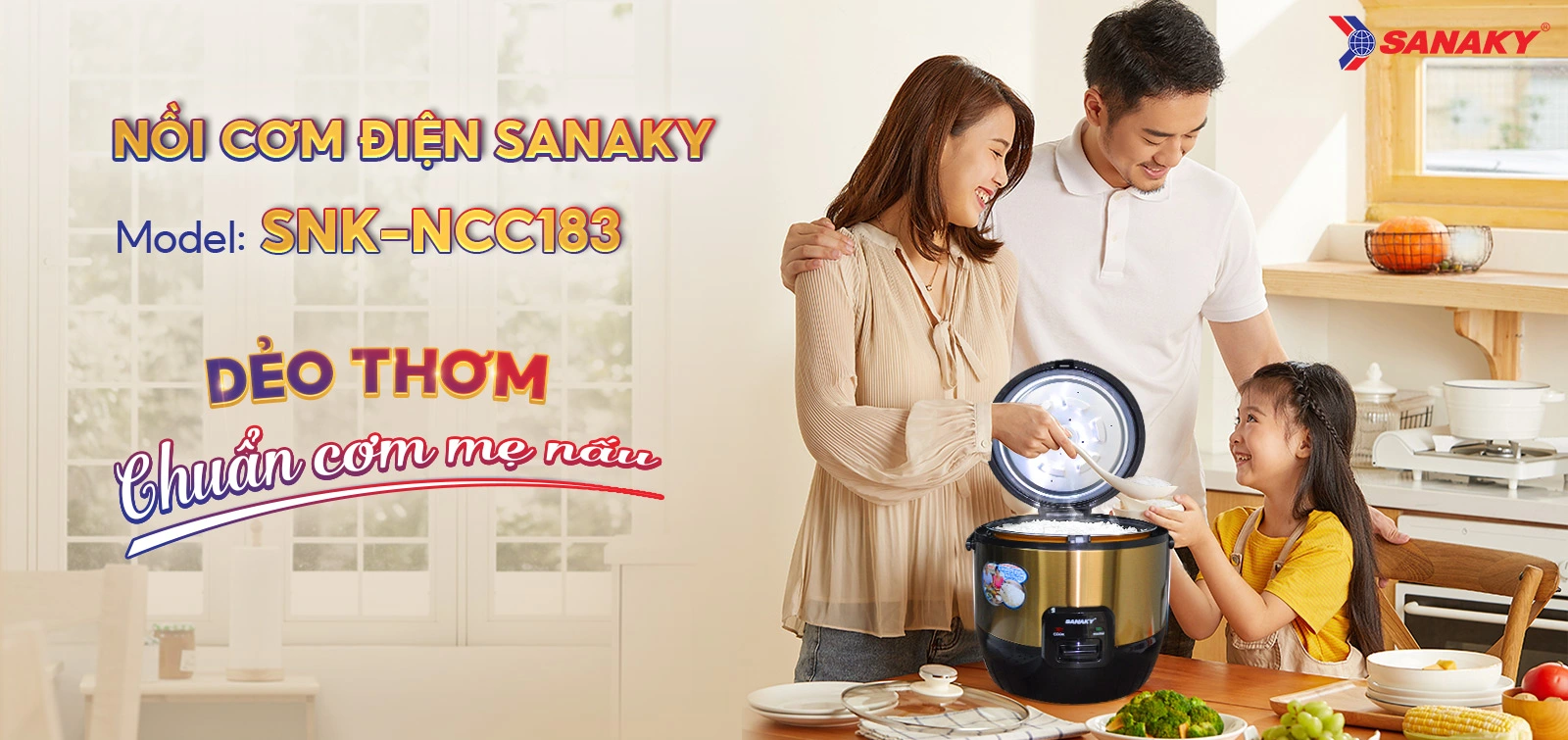 Nồi cơm điện Sanaky SNK-NCC183 Nồi cơm điện Sanaky SNK-NCC183