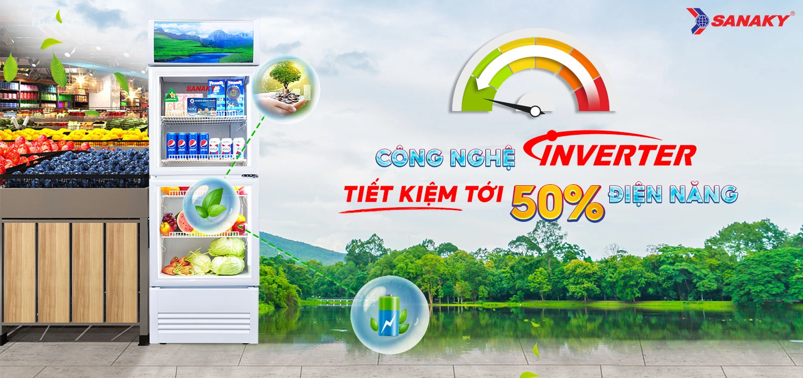 Công nghệ Inverter tiết kiệm tới 50% điện năng Công nghệ Inverter tiết kiệm tới 50% điện năng