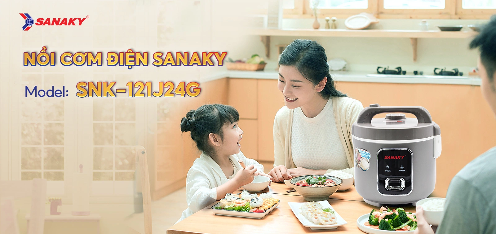 Nồi cơm điện Sanaky SNK-12J24G cao cấp bền bỉ Nồi cơm điện Sanaky SNK-12J24G cao cấp bền bỉ