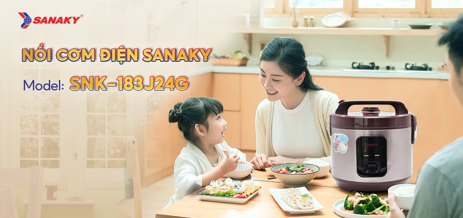 Nồi cơm điện Sanaky SNK-183J24G Nồi cơm điện Sanaky SNK-183J24G