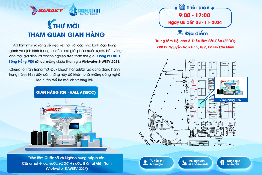 Thư mời tham quan gian hàng Sanaky - Sông Hồng Việt tại Vietwater 2024 Thư mời tham quan gian hàng Sanaky - Sông Hồng Việt tại Vietwater 2024