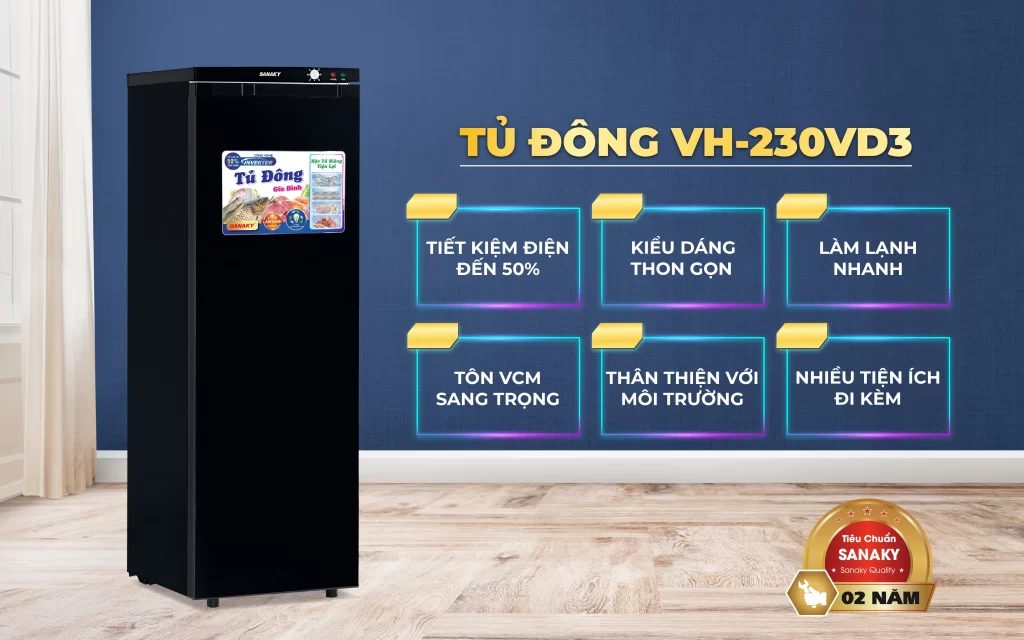 Tủ Đông Sanaky VH-230VD3 Tủ Đông Đứng Sanaky VH-230VD3