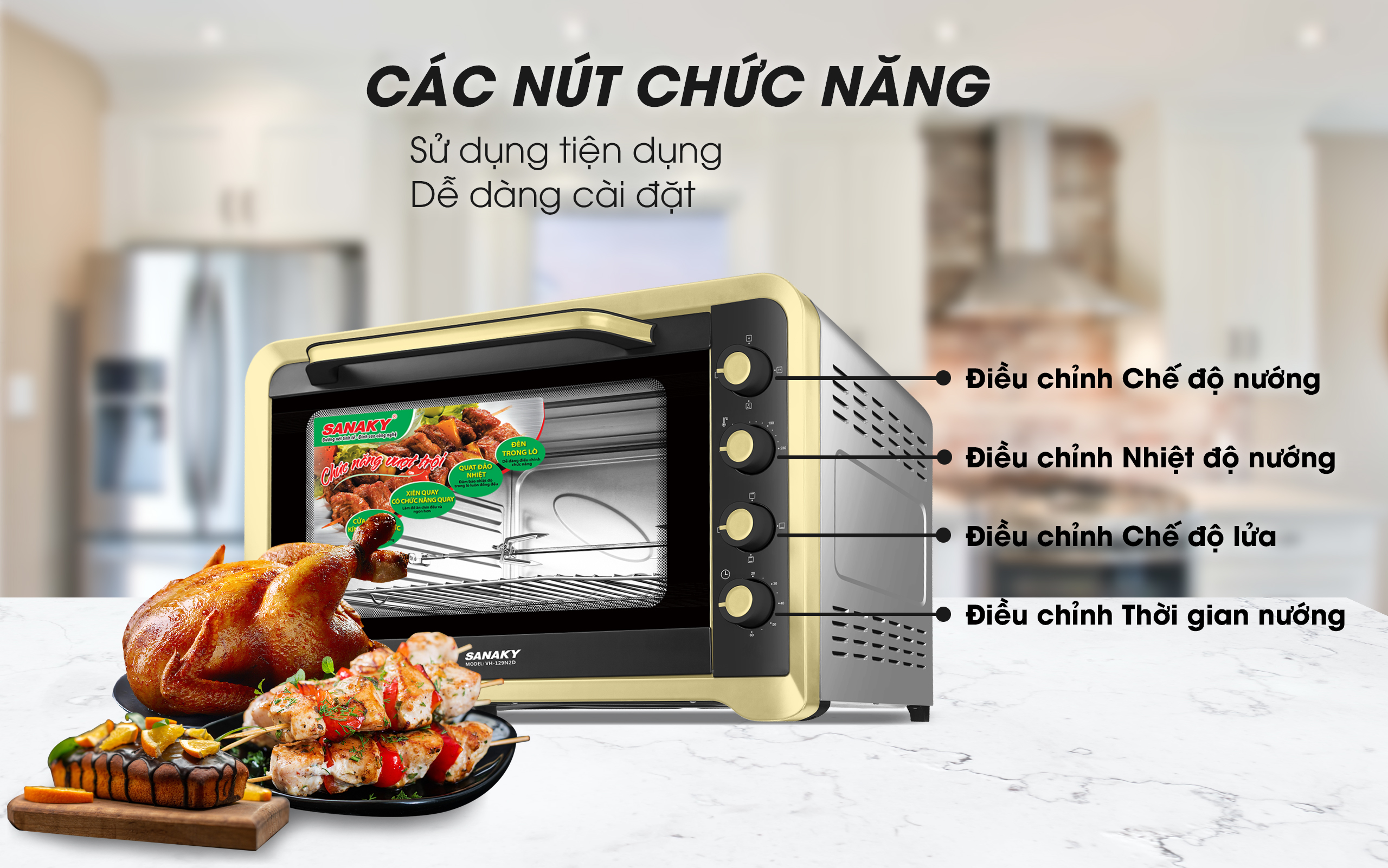 Lò Nướng Sanaky VH-129S2D/N2D