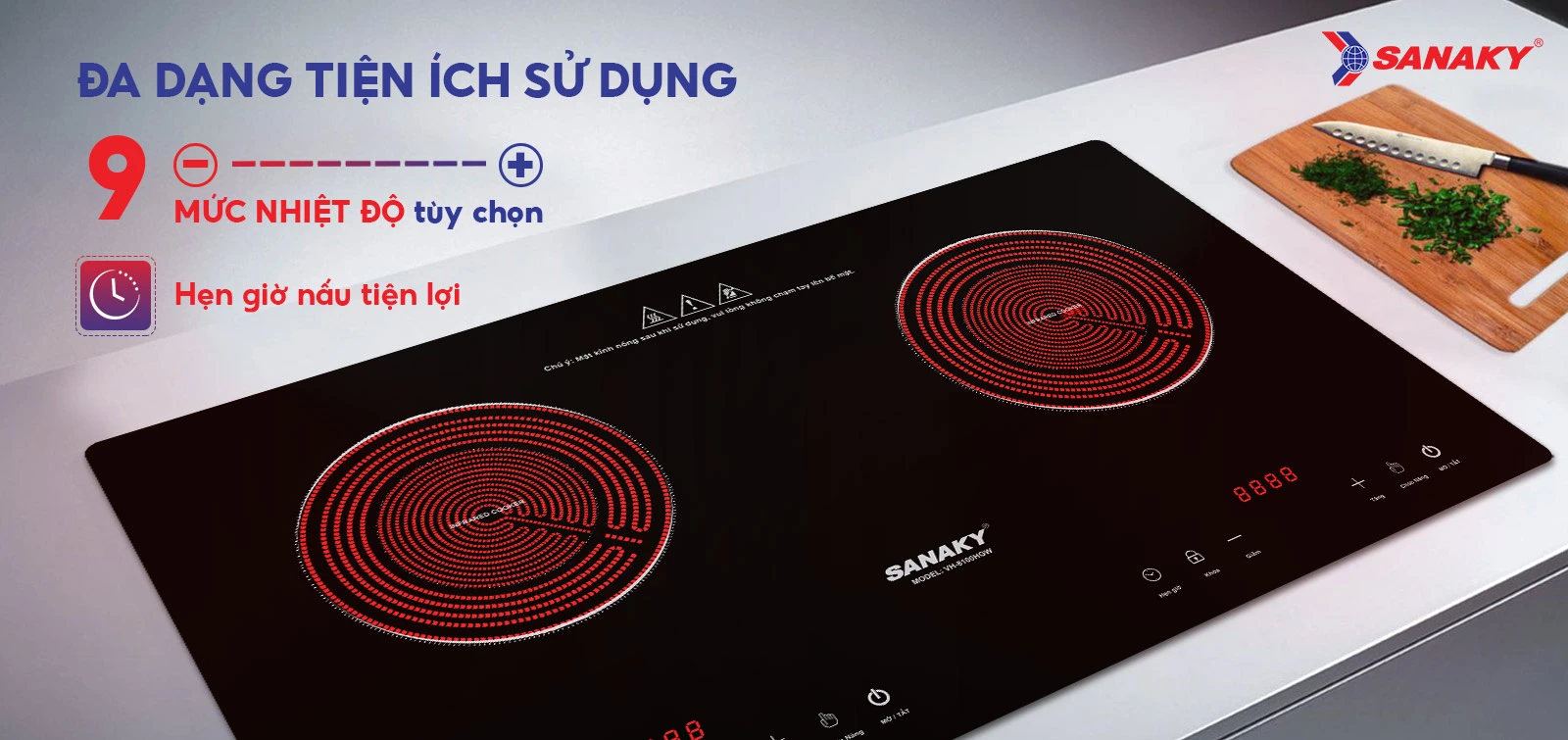 Bếp Hồng Ngoại Đôi Sanaky VH-8100HGW