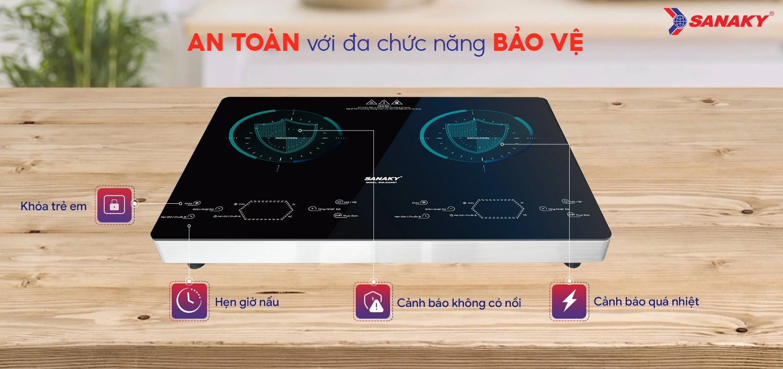 Bếp từ đôi Sanaky SNK-232WBT