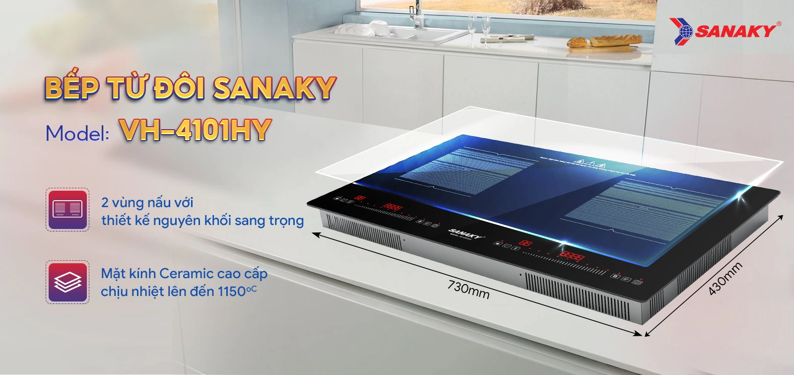 Bếp Từ Đôi Sanaky VH-4101HY