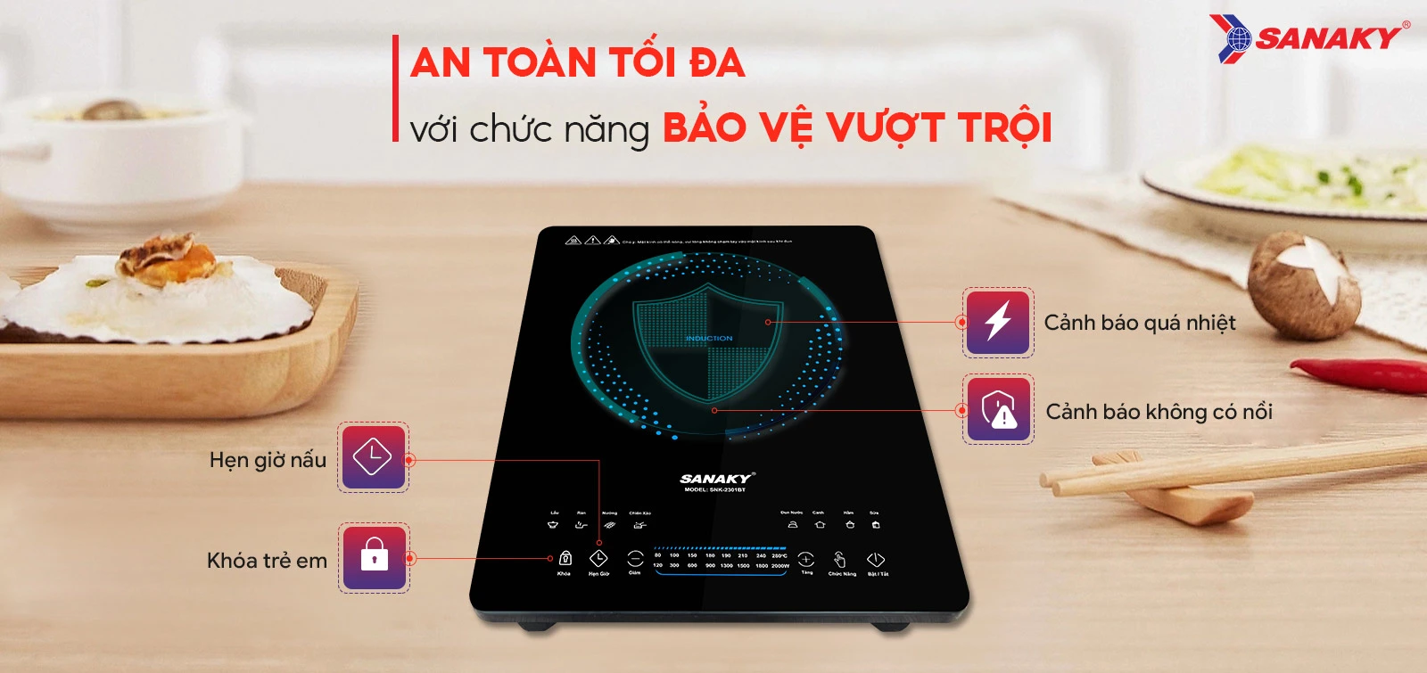 Bếp từ đơn Sanaky SNK-2301BT