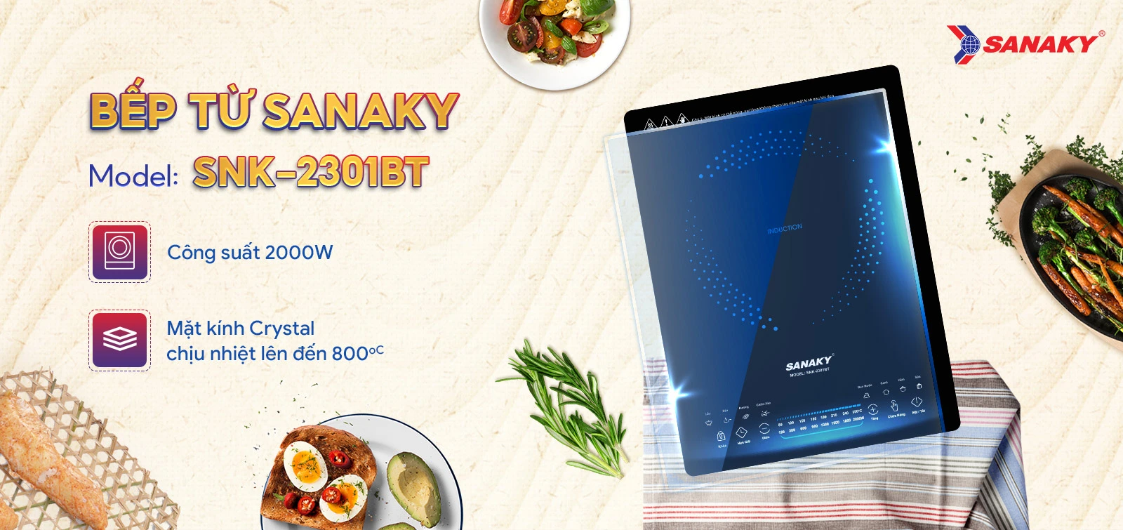 Bếp từ đơn Sanaky SNK-2301BT