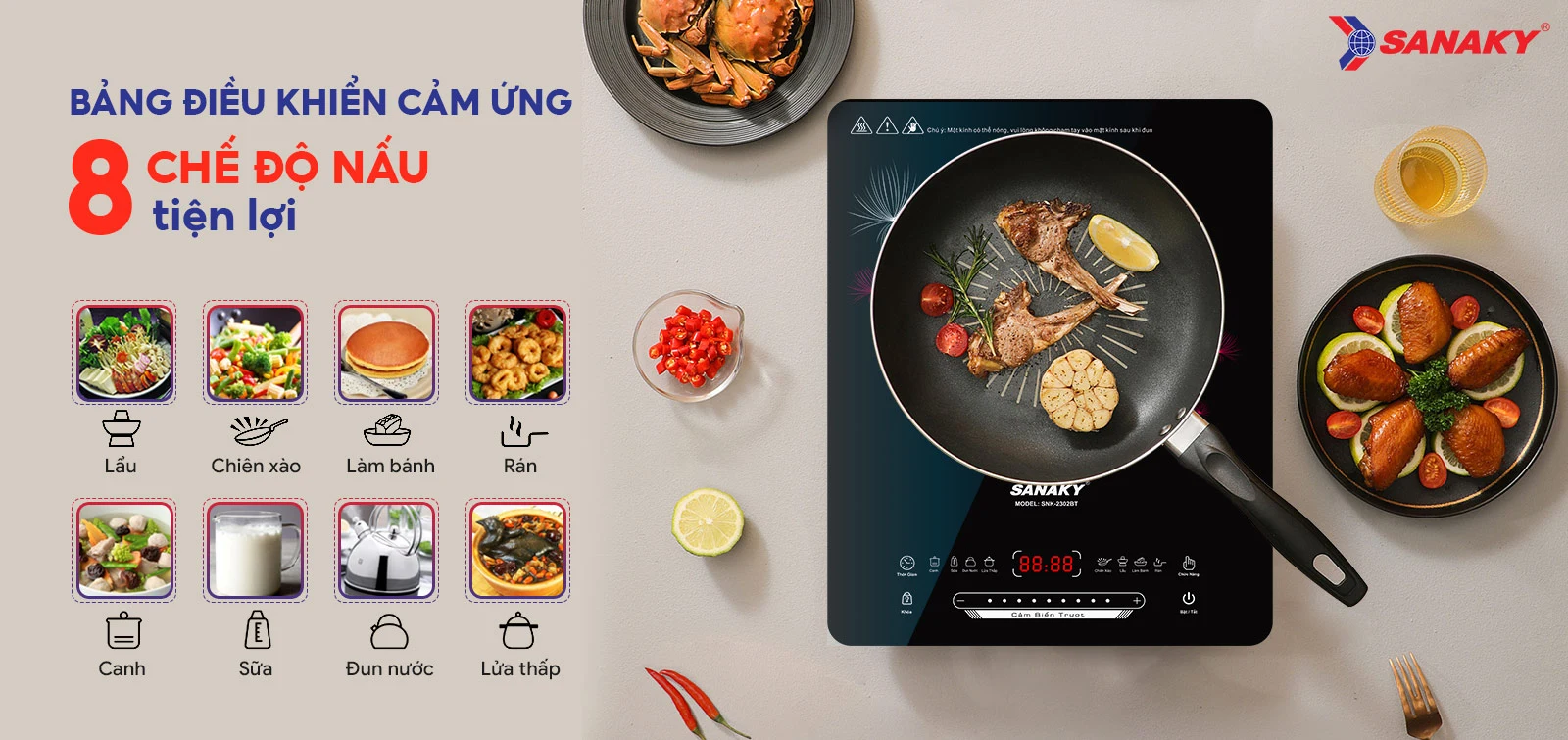 Bếp từ đơn Sanaky SNK-2302BT
