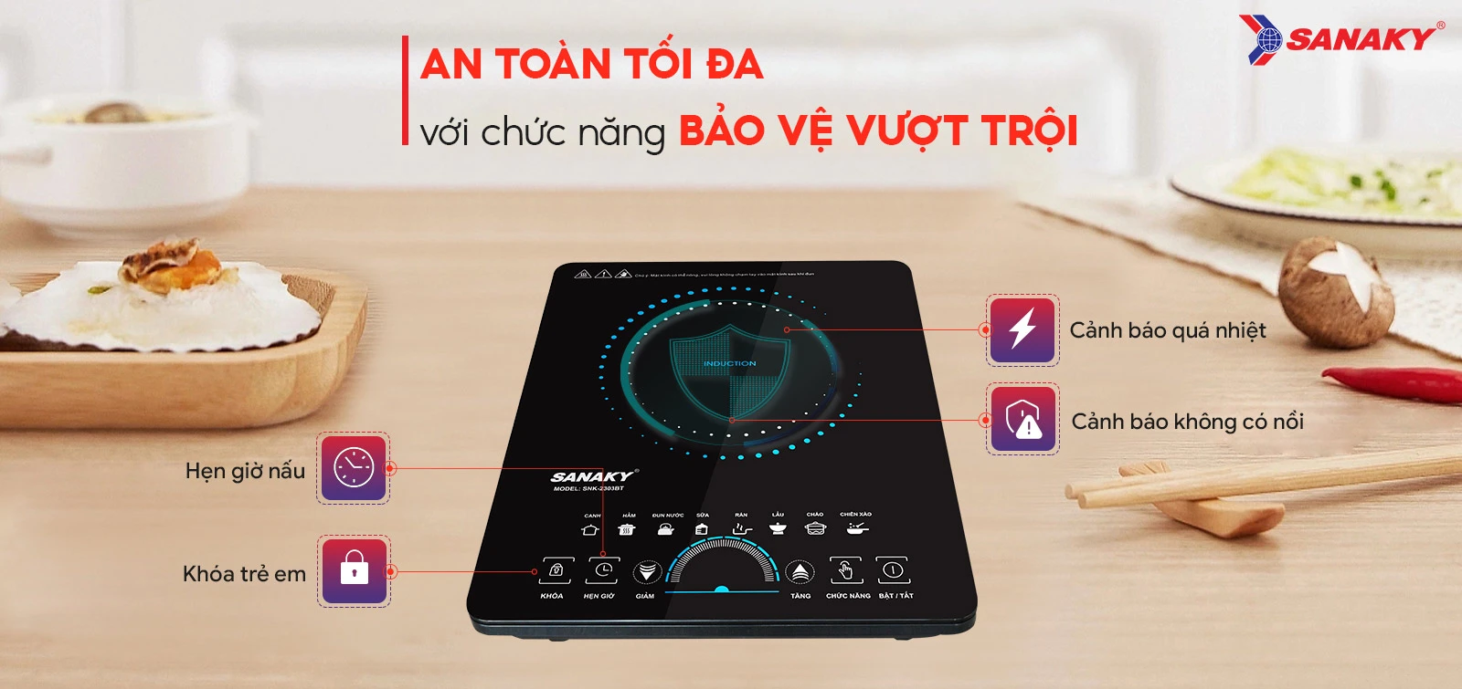 Bếp từ đơn Sanaky SNK-2303BT