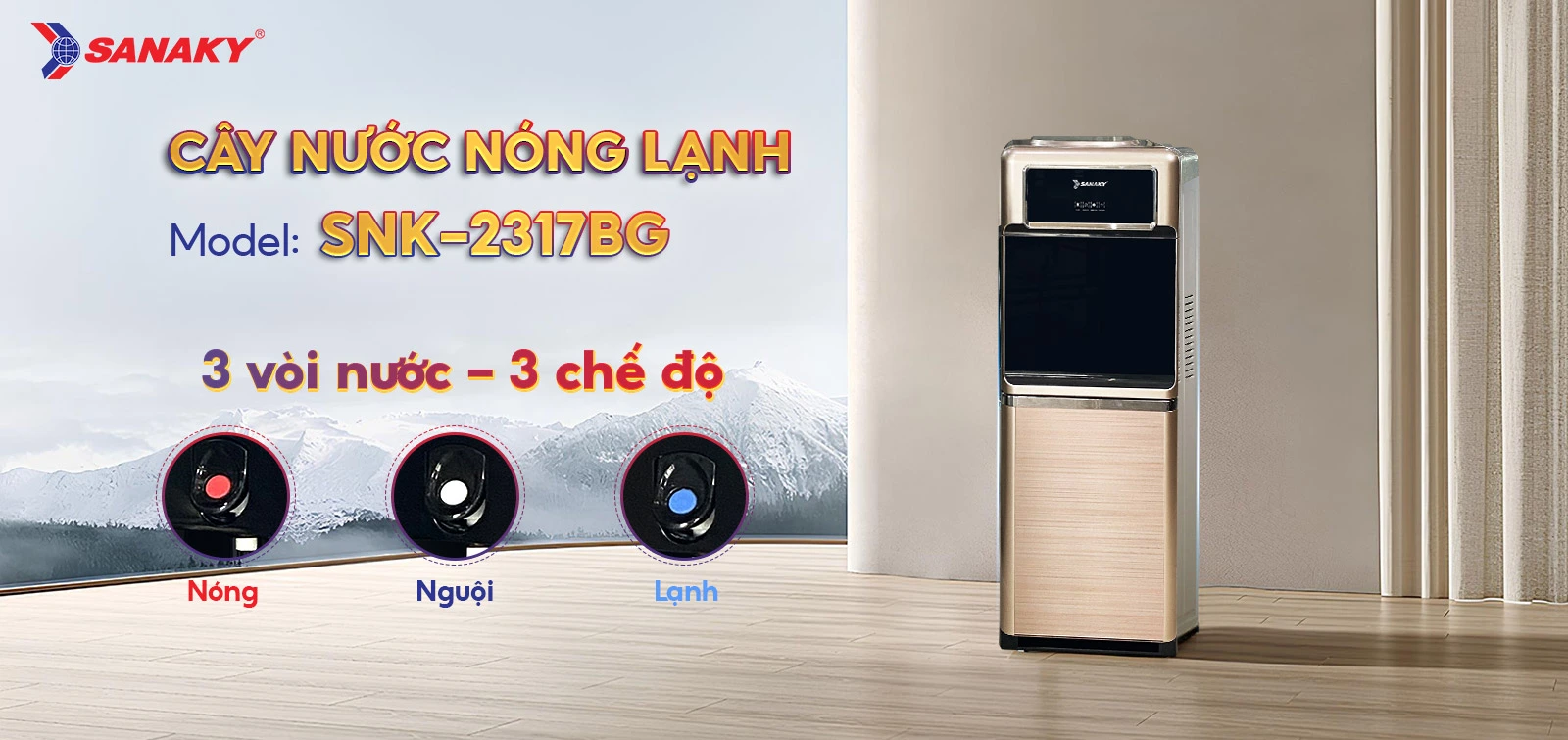 Cây nước nóng lạnh SNK-2317BG
