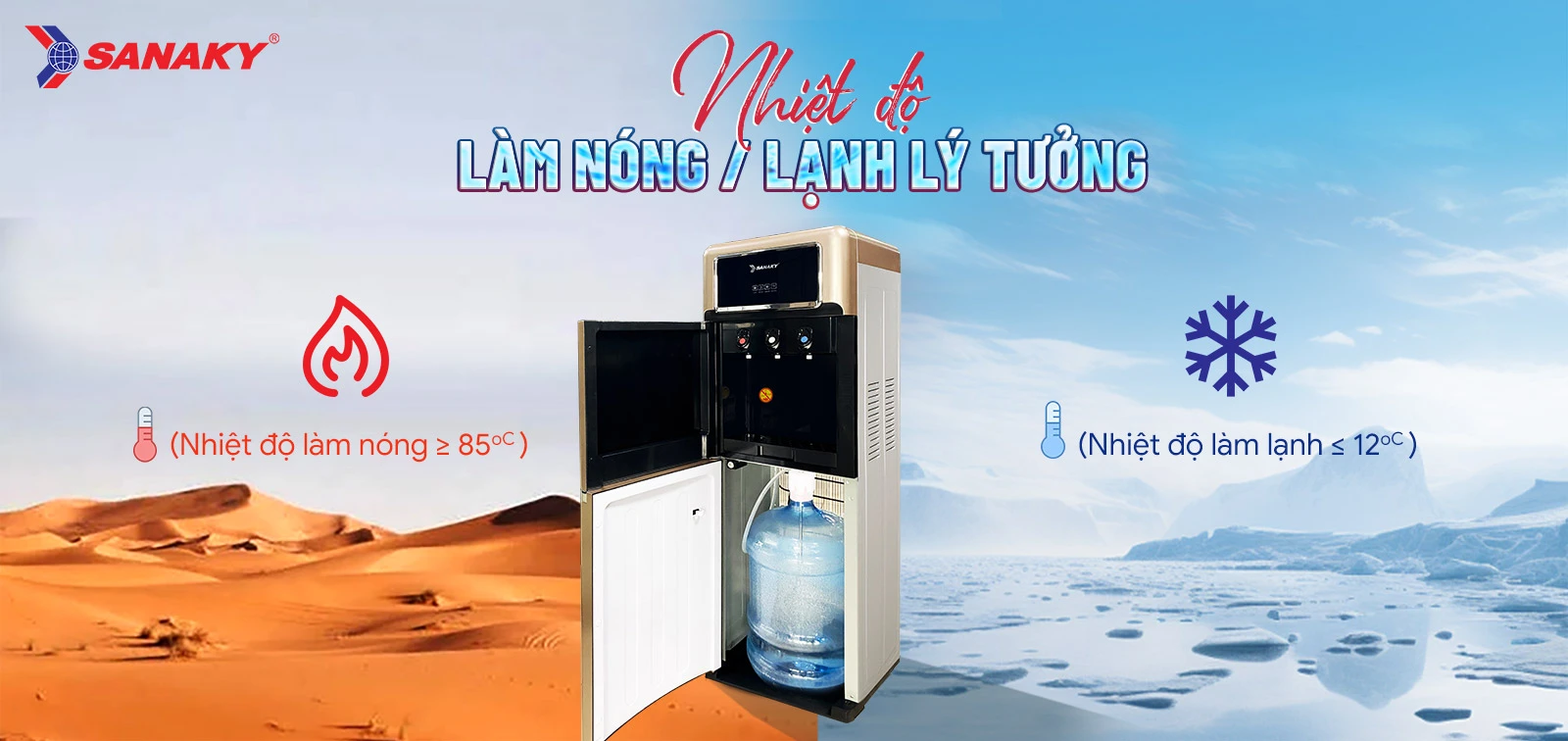 Cây nước nóng lạnh SNK-2317BG