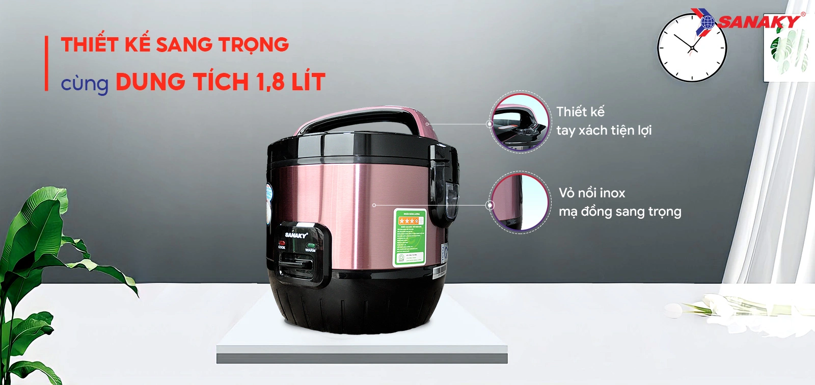 Nồi cơm điện Sanaky SNK-NCC181T