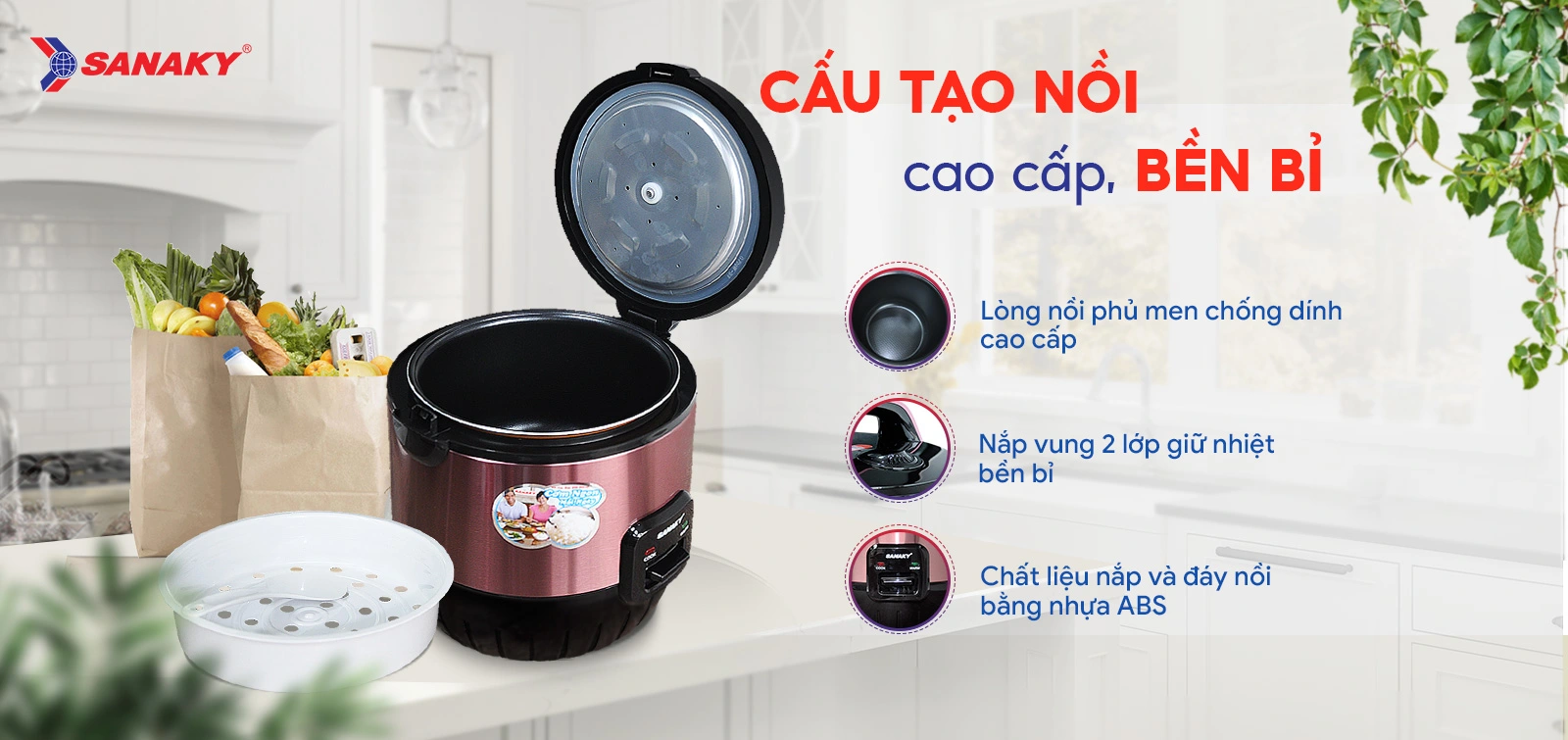 Nồi cơm điện Sanaky SNK-NCC181T
