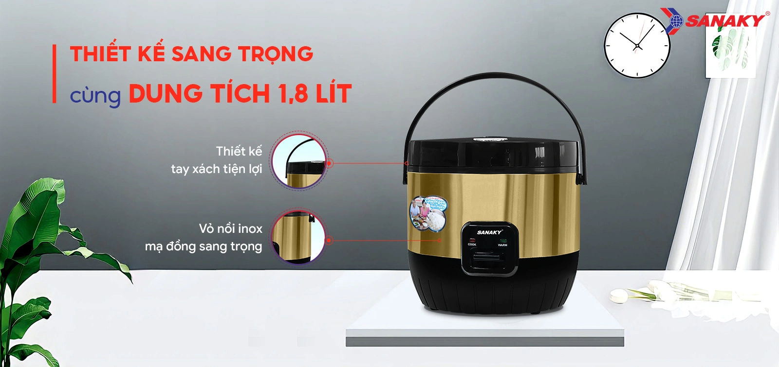 Nồi cơm điện Sanaky SNK-NCC183