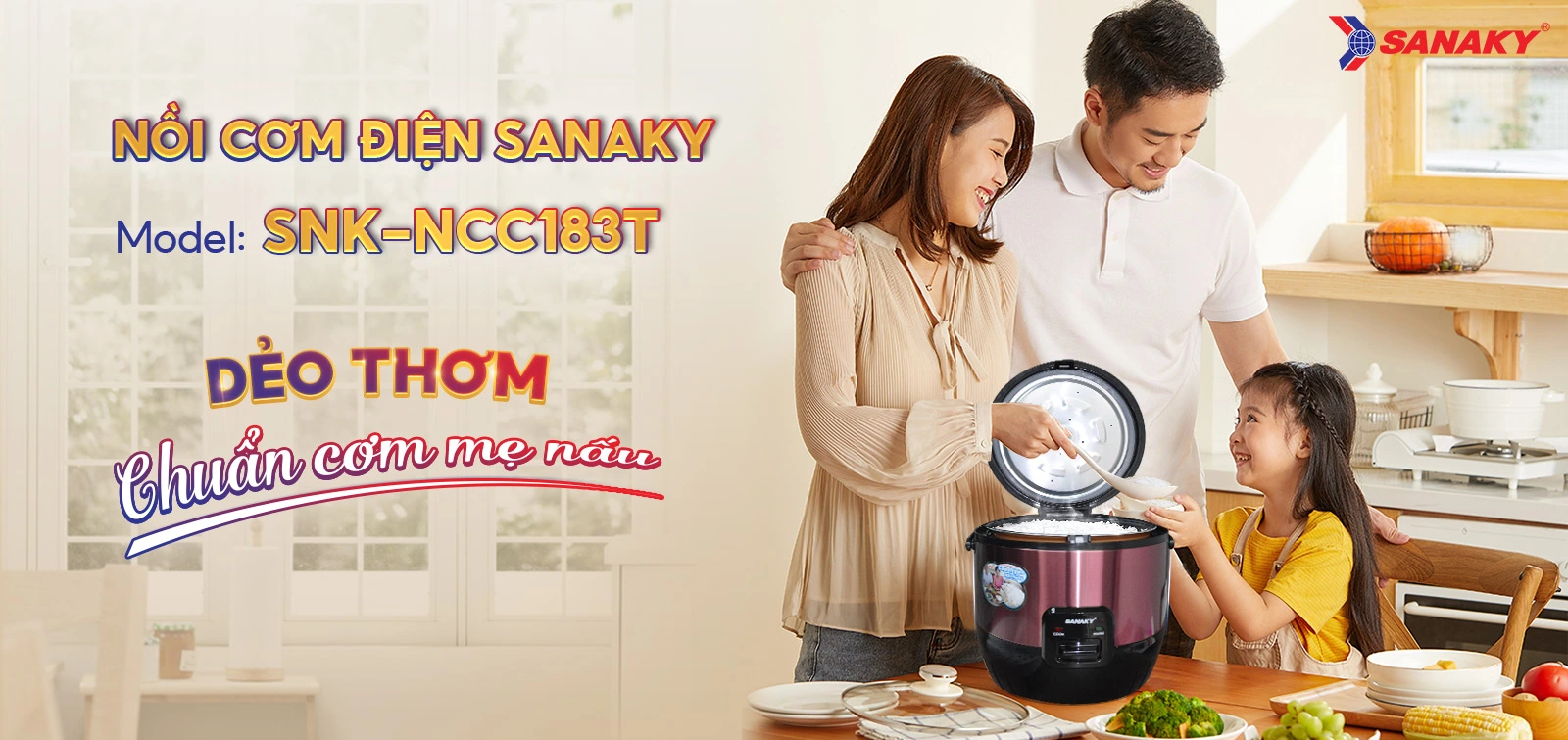 Nồi cơm điện Sanaky SNK-NCC183T