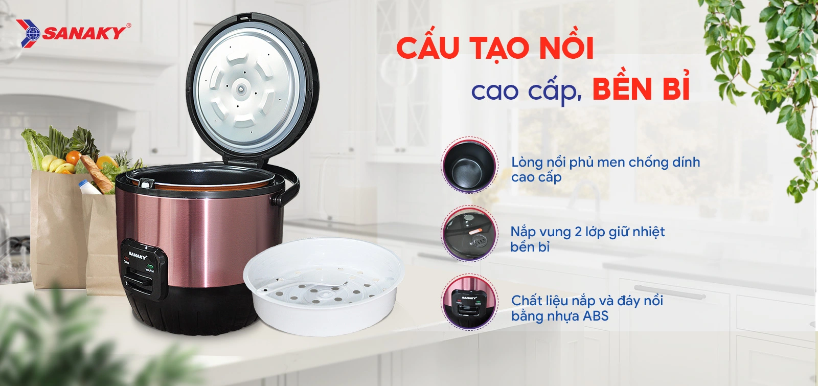 Nồi cơm điện Sanaky SNK-NCC183T