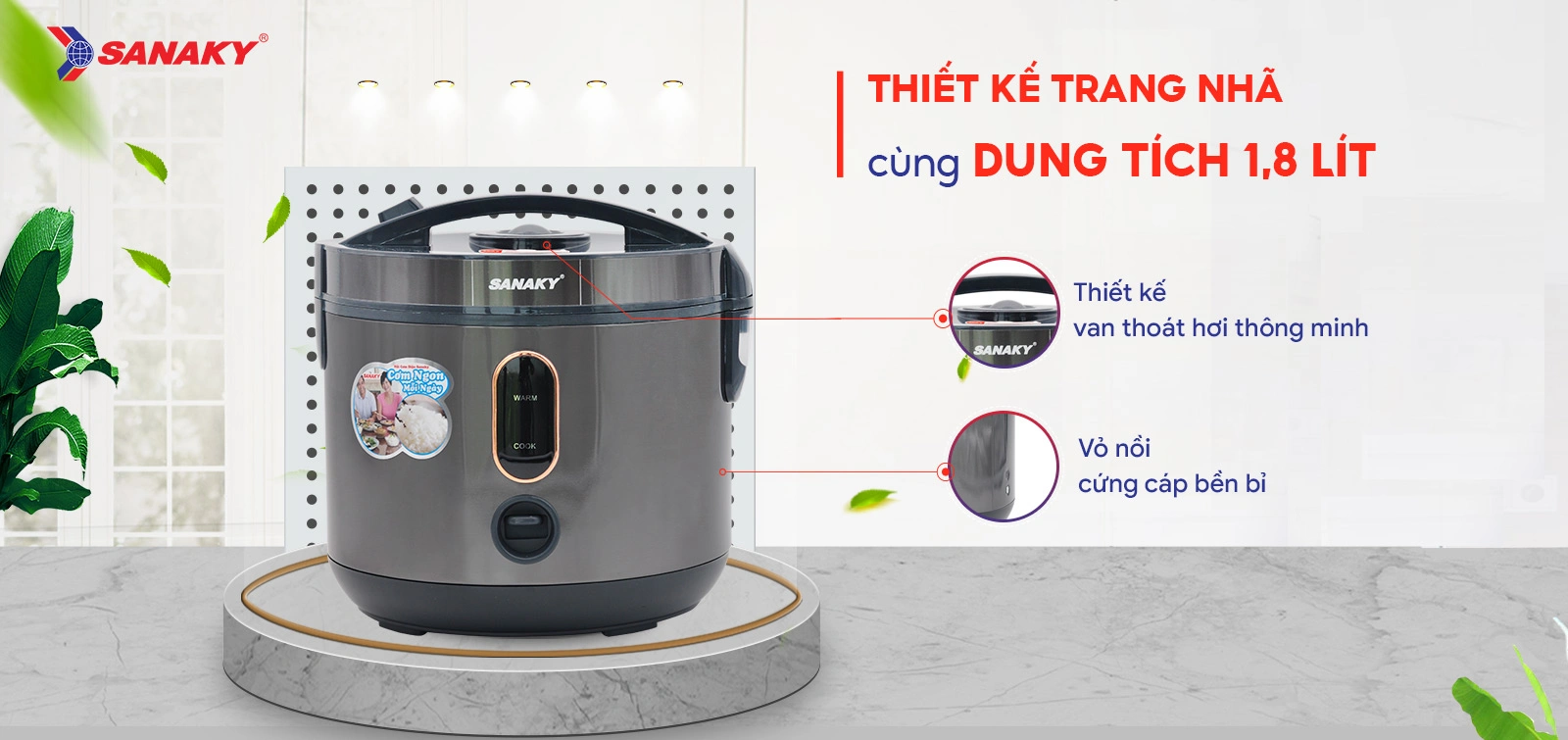 Nồi cơm điện Sanaky SNK-NG181X24
