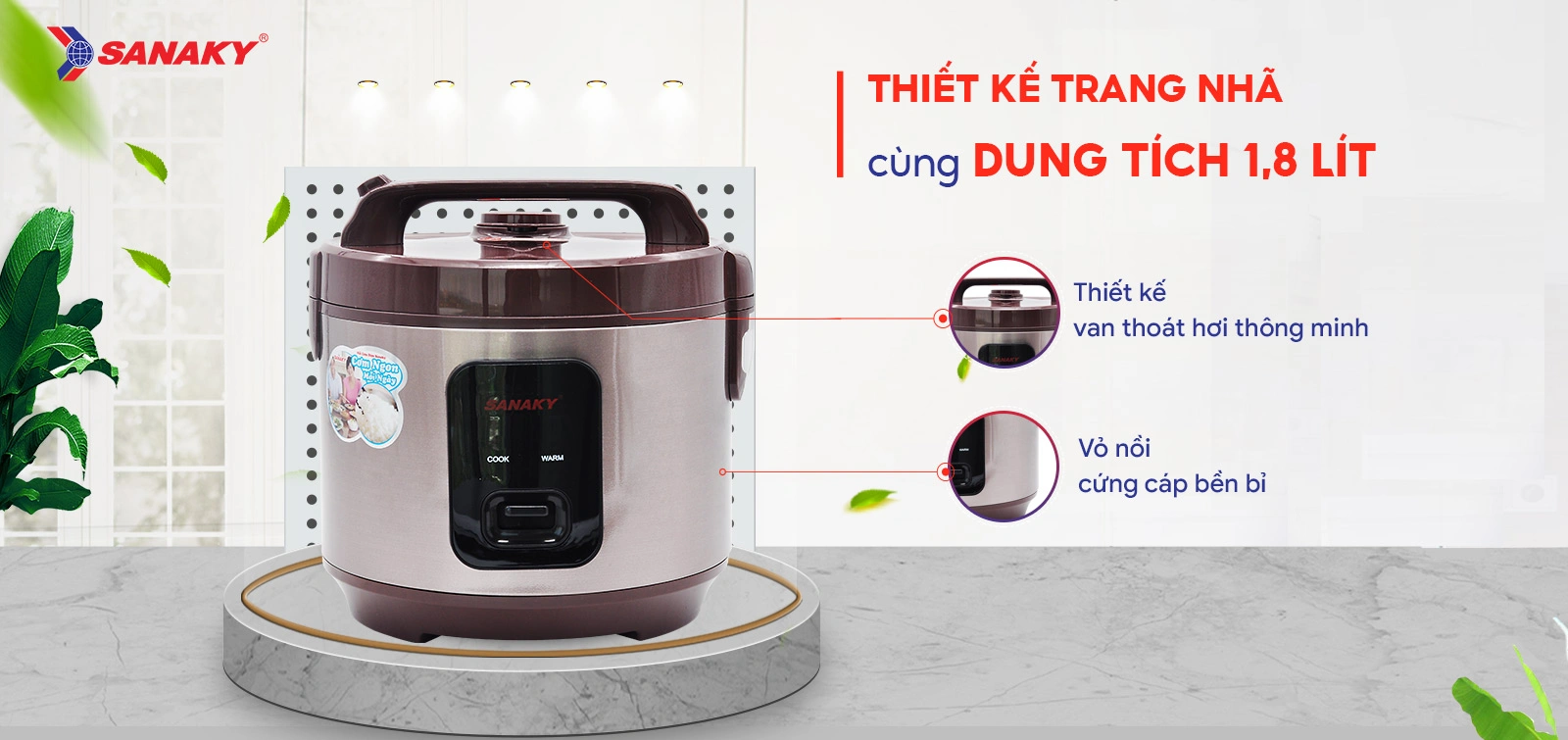 Nồi cơm điện Sanaky SNK-NG18N24