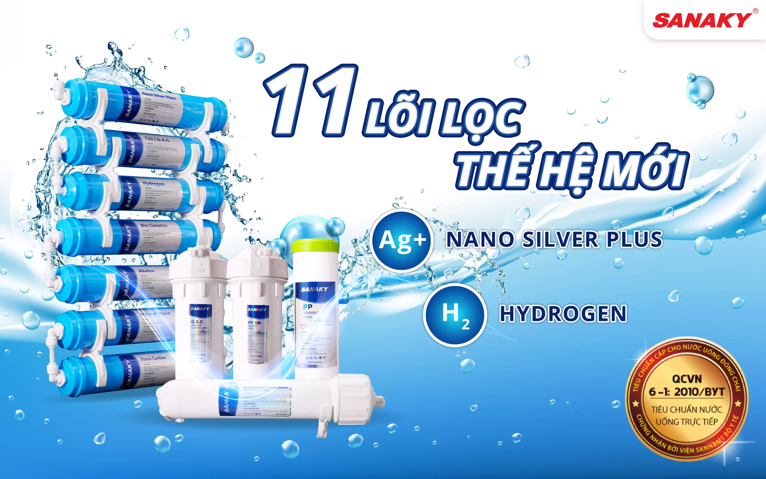 Máy lọc nước Sanaky Slim VH-102HP3