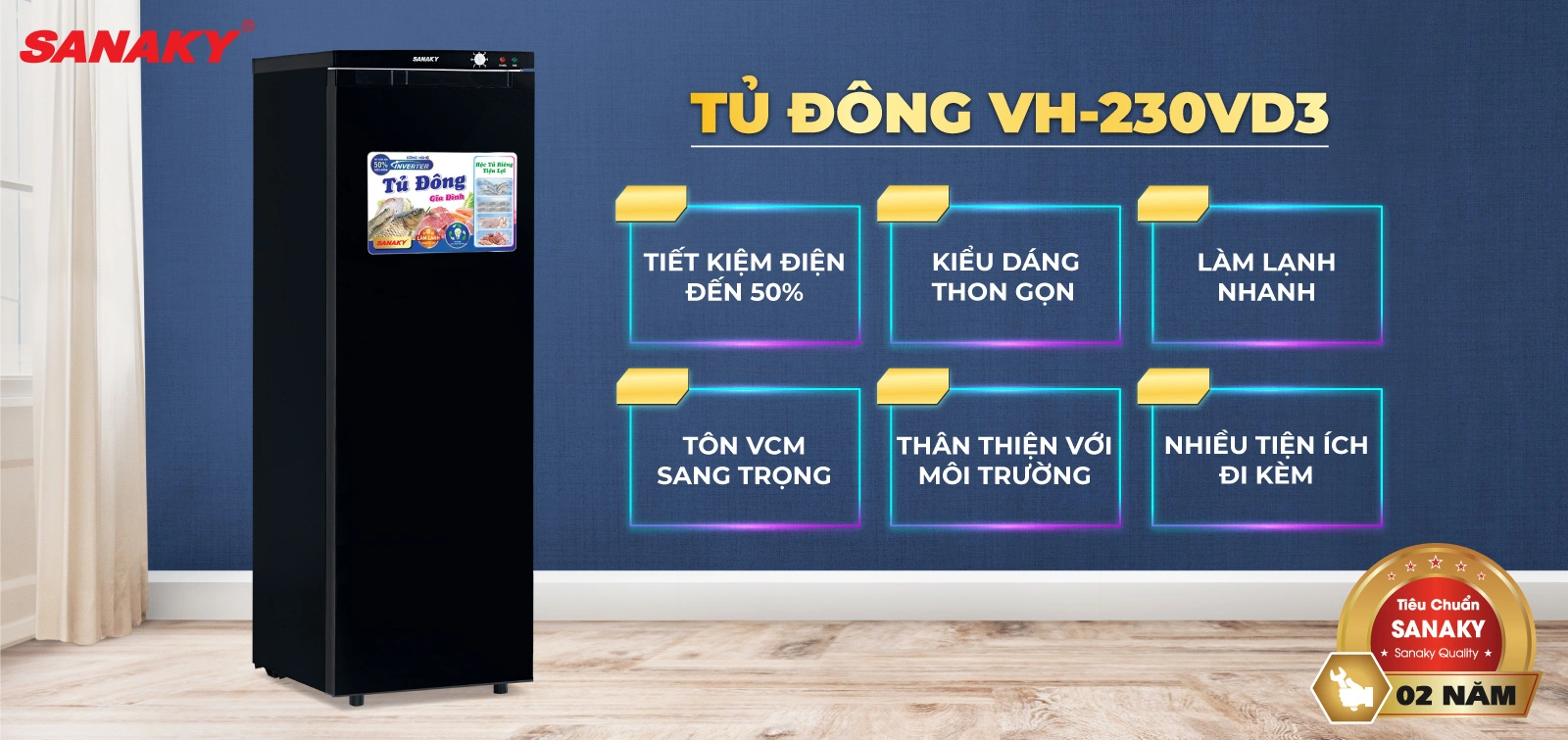 Tủ Đông Đứng Sanaky VH-230VD3