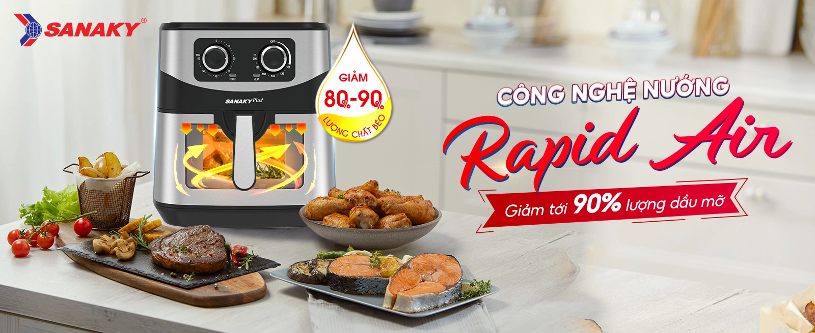 Nồi chiên không dầu Sanaky VH-902VD