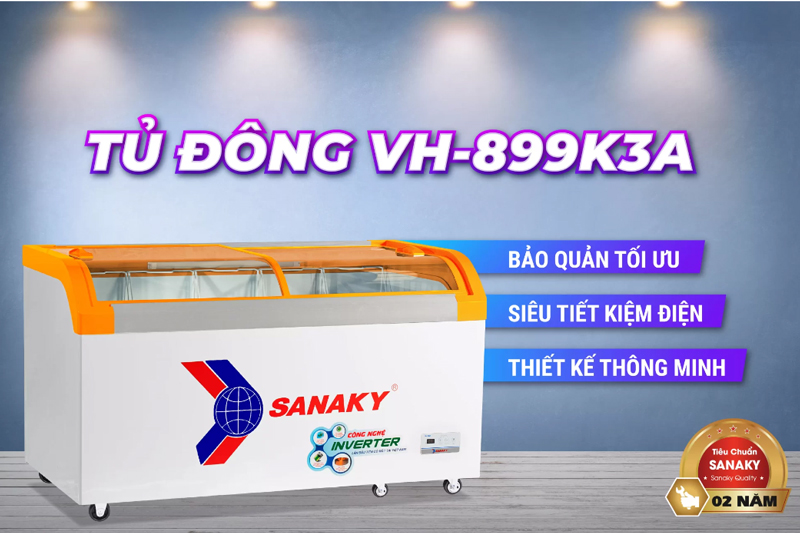 Tủ đông Sanaky tiết kiệm điện năng VH-899K3A Tủ đông Sanaky tiết kiệm điện năng VH-899K3A