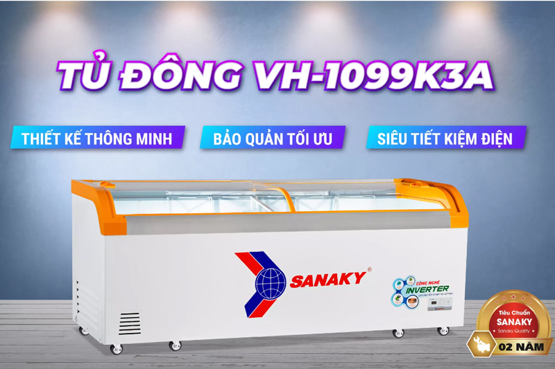 Tủ Đông Sanaky tiết kiệm điện năng VH-1099K3A Tủ Đông Sanaky tiết kiệm điện năng VH-1099K3A